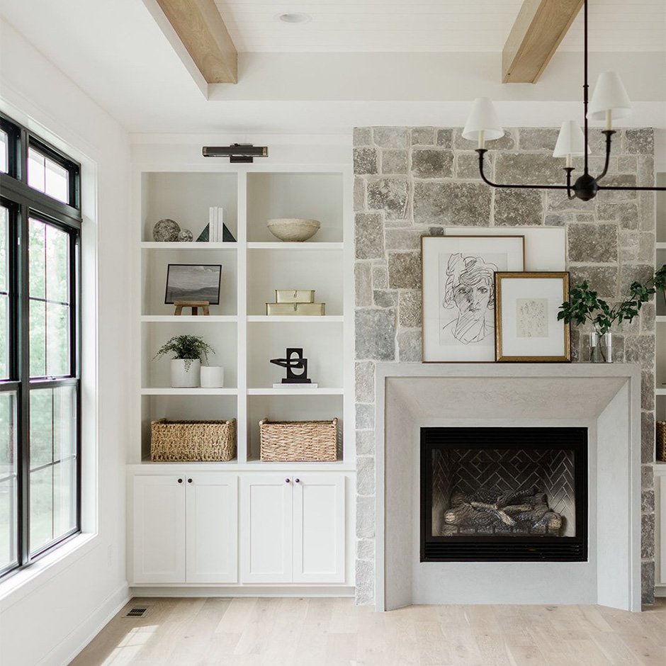 Design trend: The floor to ceiling stone fireplace