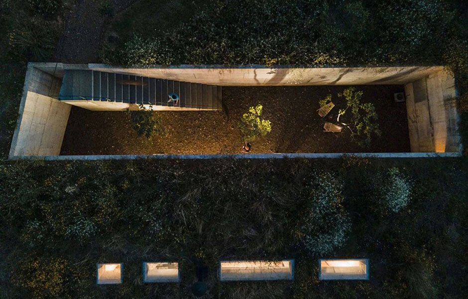An underground house in Mexico looks at the sky