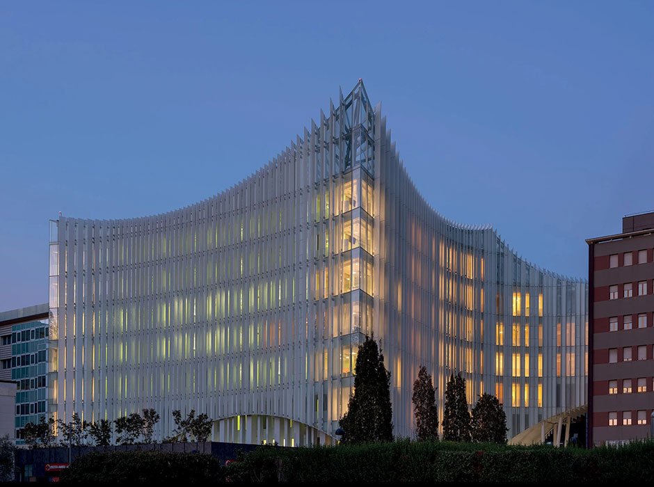 "Smog-eating" ceramic fins cover hospital in Milan by Mario Cucinella Architects