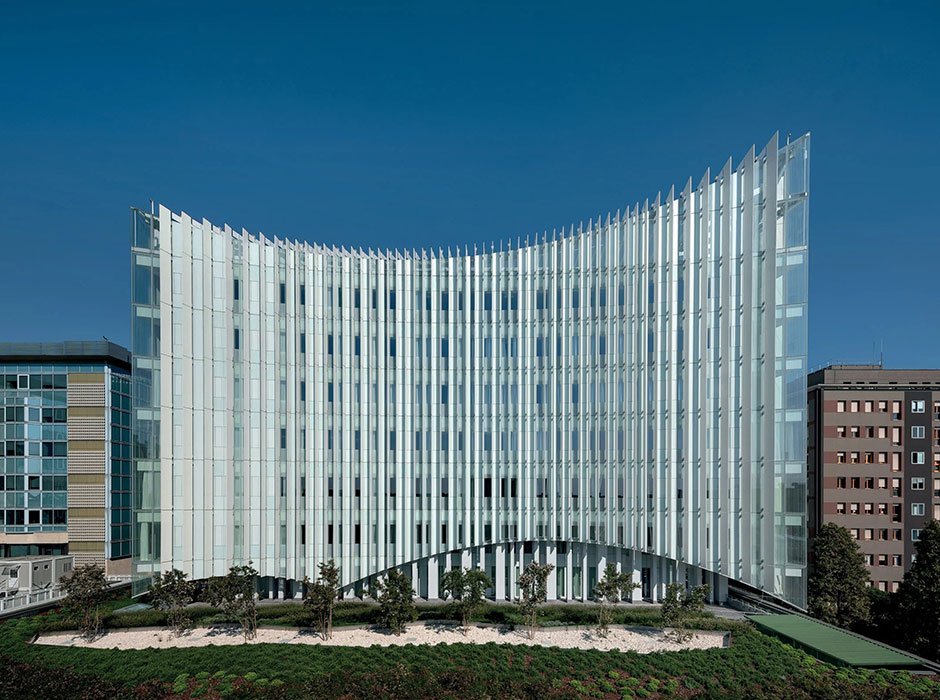 "Smog-eating" ceramic fins cover hospital in Milan by Mario Cucinella Architects