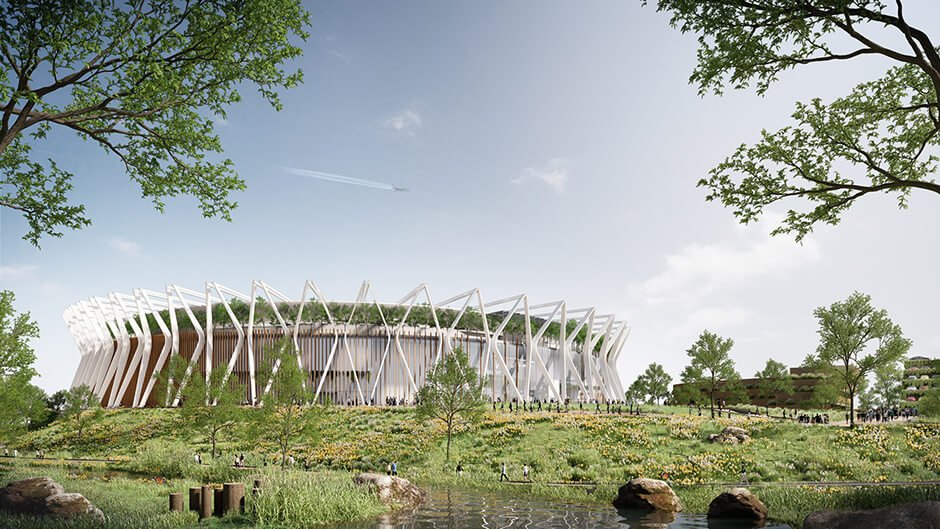 Populous designs solar-powered arena as "landmark for Munich"