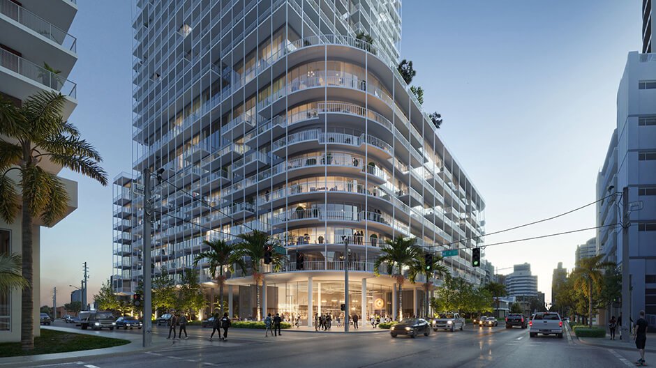 ODA designs tapered skyscrapers wrapped in a steel grid in Fort Lauderdale