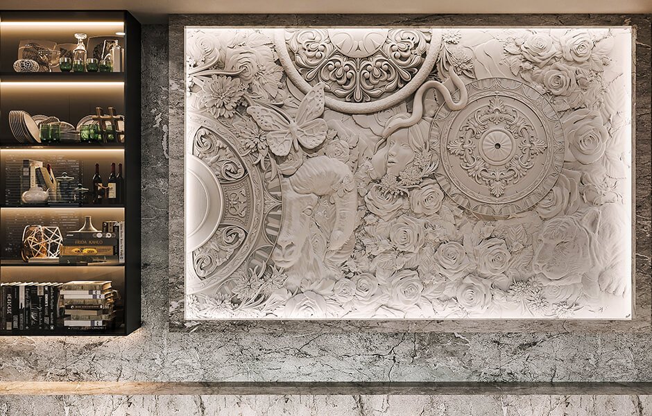 New in 2025: EDEN gypsum bas-relief by DECO LINE