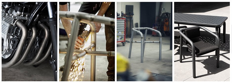 WROOM Furniture: Motorcycle Heritage Meets Outdoor Design